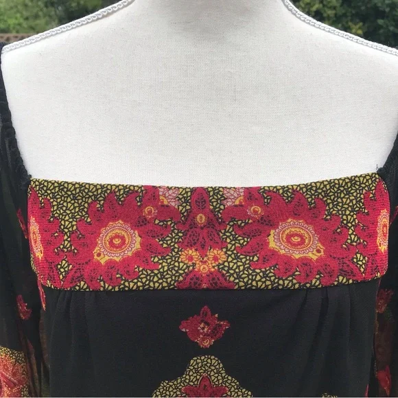 ❌SOLD! ❌ Paisley Long Sleeve Hippie Style Top - Picture 3 of 8